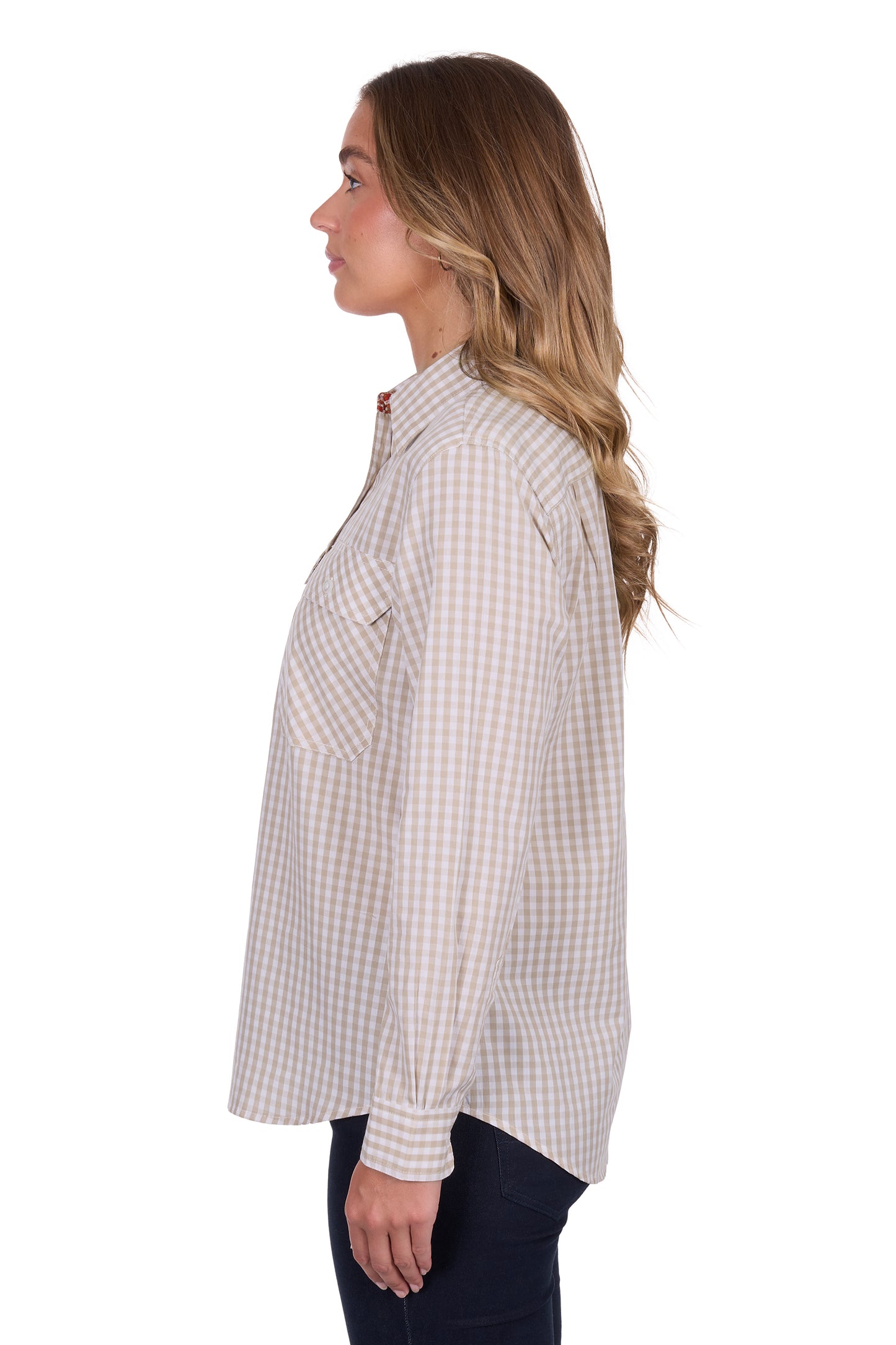 Hard Slog Womens Sara 1/2 Placket Long Sleeve Shirt
