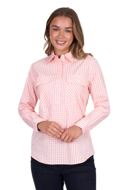 Hard Slog Womens Jen 1/2 Placket Long Sleeve Shirt