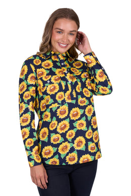Hard Slog Womens Ally 1/2 Placket Long Sleeve Shirt