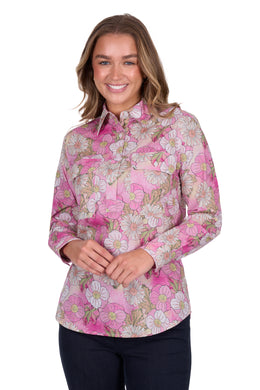 Hard Slog Womens Etta 1/2 Placket Long Sleeve Shirt