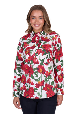 Hard Slog Womens Zoe 1/2 Placket Long Sleeve Shirt