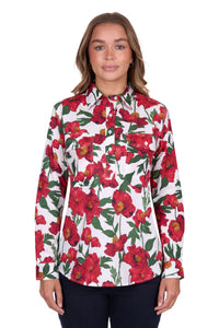 Hard Slog Womens Zoe 1/2 Placket Long Sleeve Shirt