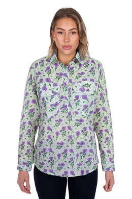 Hard Slog Womens Lynn 1/2 Placket Long Sleeve Shirt