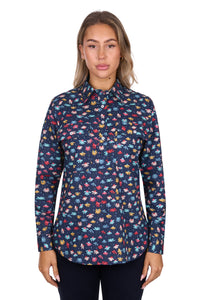 Hard Slog Womens Tori 1/2 Placket Long Sleeve Shirt