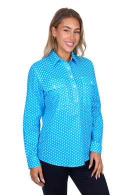 Hard Slog Womens Sia 1/2 Placket Long Sleeve Shirt