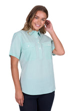Load image into Gallery viewer, Hard Slog Womens Grace 1/2 Placket Short Sleeve Shirt