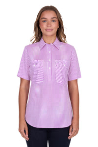 Hard Slog Womens Grace 1/2 Placket Short Sleeve Shirt
