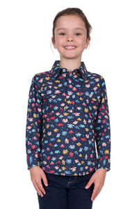 Hard Slog Kids Tori 1/2 Placket Long Sleeve Shirt