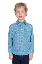 Load image into Gallery viewer, Hard Slog Kids Lygon 1/2 Placket Long Sleeve Shirt