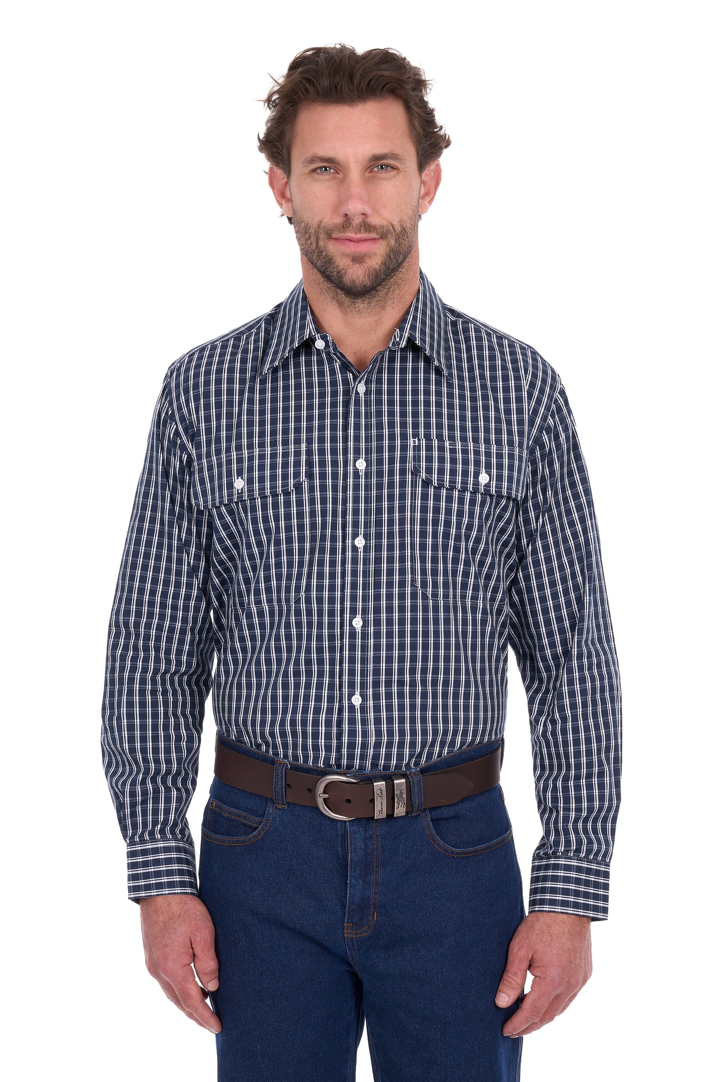 Hard Slog Mens Alex Long Sleeve Dress Shirt