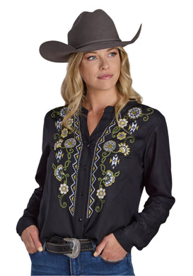 Roper Womens Studio West Collection Long Sleeve Blouse