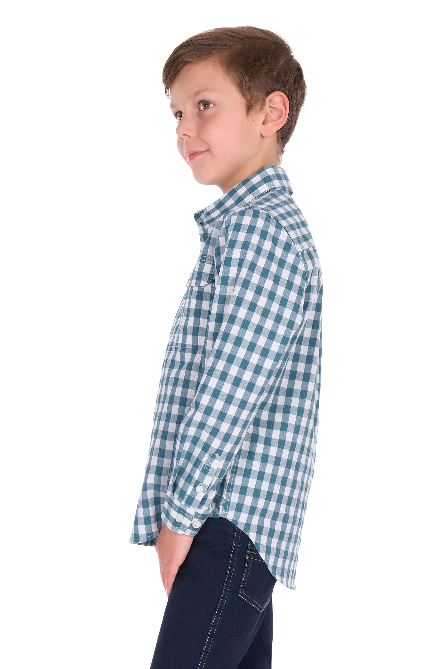 Hard Slog Kids River Half Placket Long Sleeve Shirt