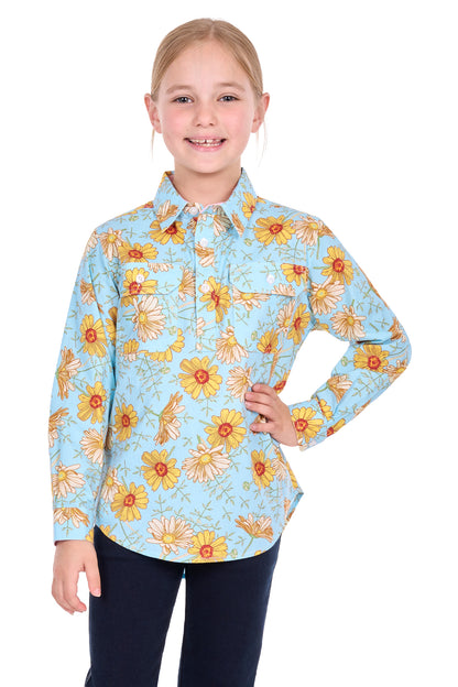 Hard Slog Kids Sunday Half Placket Long Sleeve Shirt
