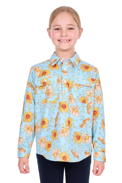Hard Slog Kids Sunday Half Placket Long Sleeve Shirt