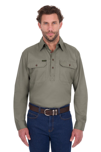 Hard Slog Mens Half Placket Light Cotton Country Work Shirt