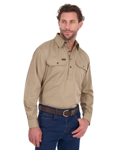 Hard Slog Mens Half Placket Light Cotton Country Work Shirt