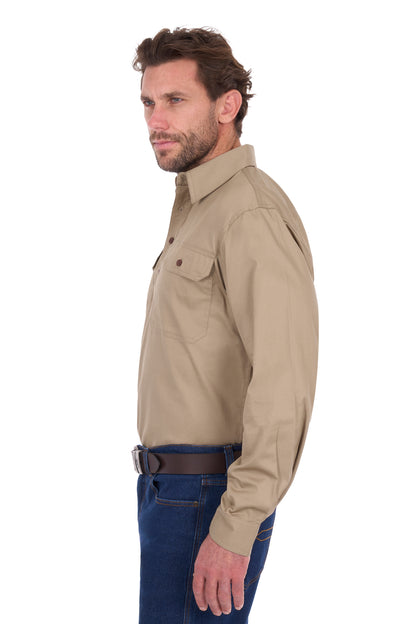 Hard Slog Mens Half Placket Light Cotton Country Work Shirt