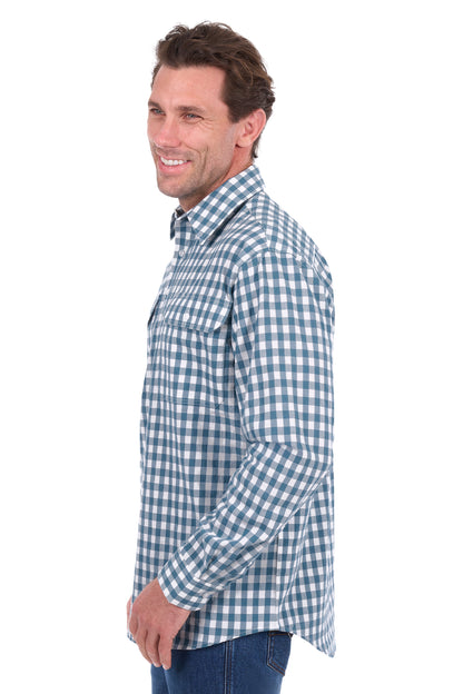 Hard Slog Mens River Half Placket Long Sleeve Shirt