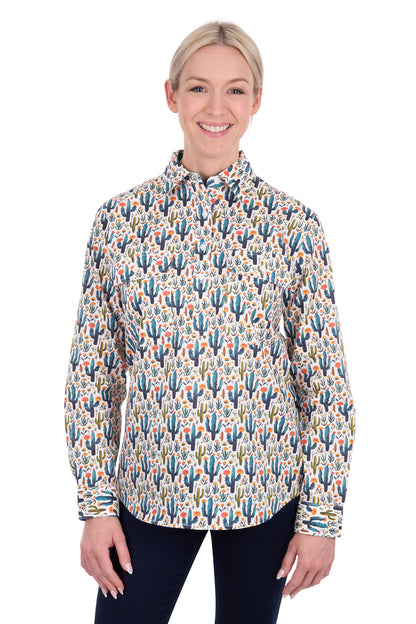Hard Slog Womens Alba Half Placket Long Sleeve Shirt