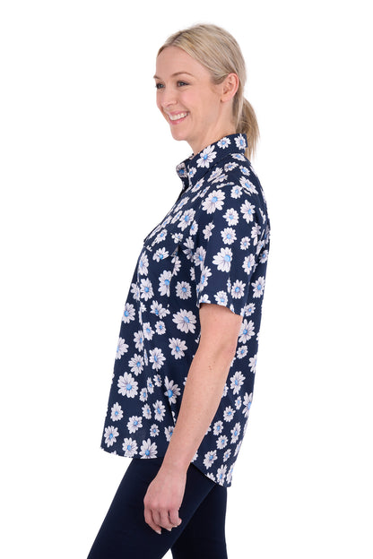 Hard Slog Womens Cass Half Placket Short Sleeve Shirt