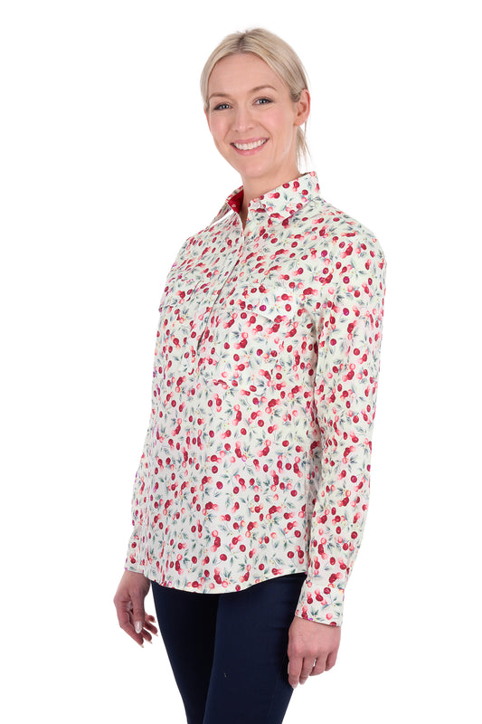 Hard Slog Womens Clair Half Placket Long Sleeve Shirt