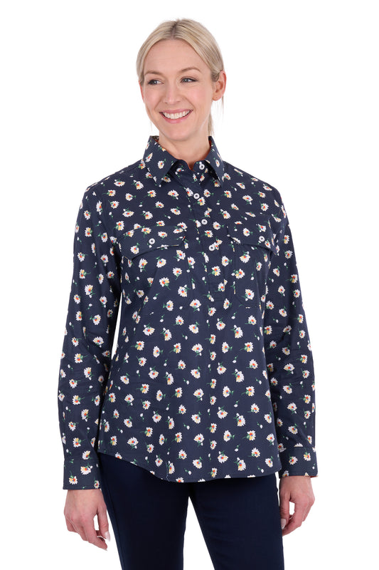 Hard Slog Womens Joanna Half Placket Long Sleeve Shirt