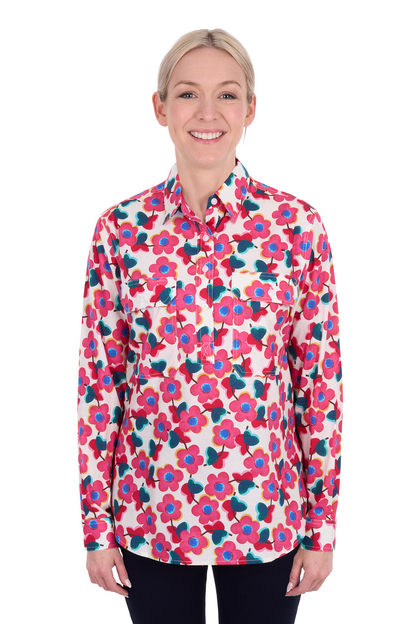 Hard Slog Womens Lorri Half Placket Long Sleeve