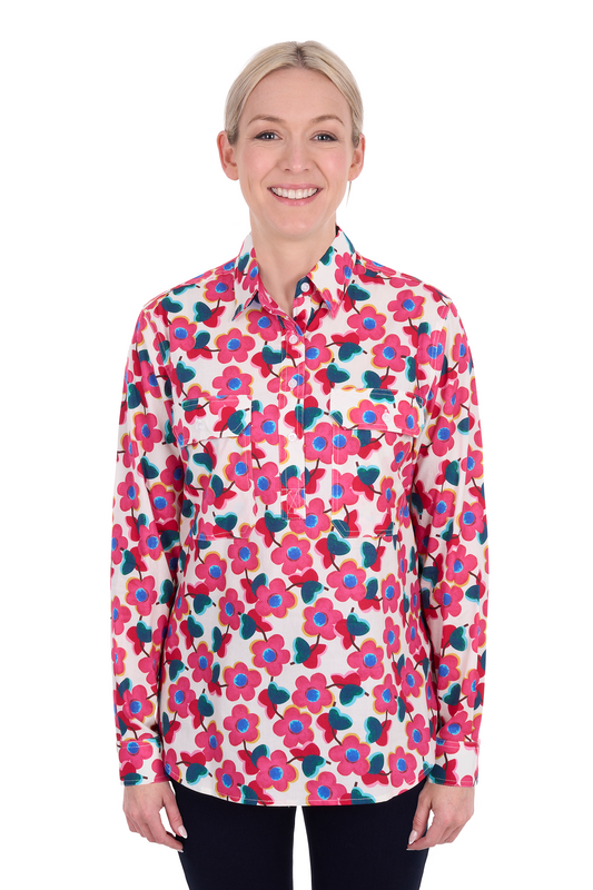Hard Slog Womens Lorri Half Placket Long Sleeve