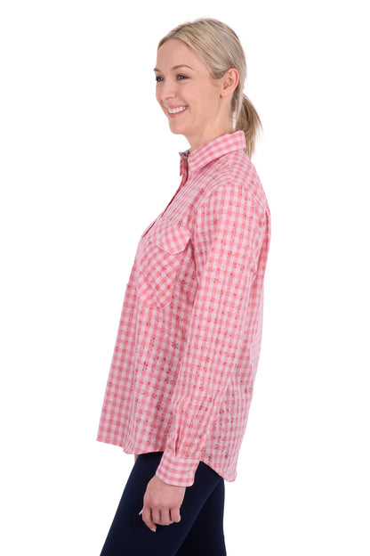 Hard Slog Womens Raquel Half Placket Long Sleeve Shirt