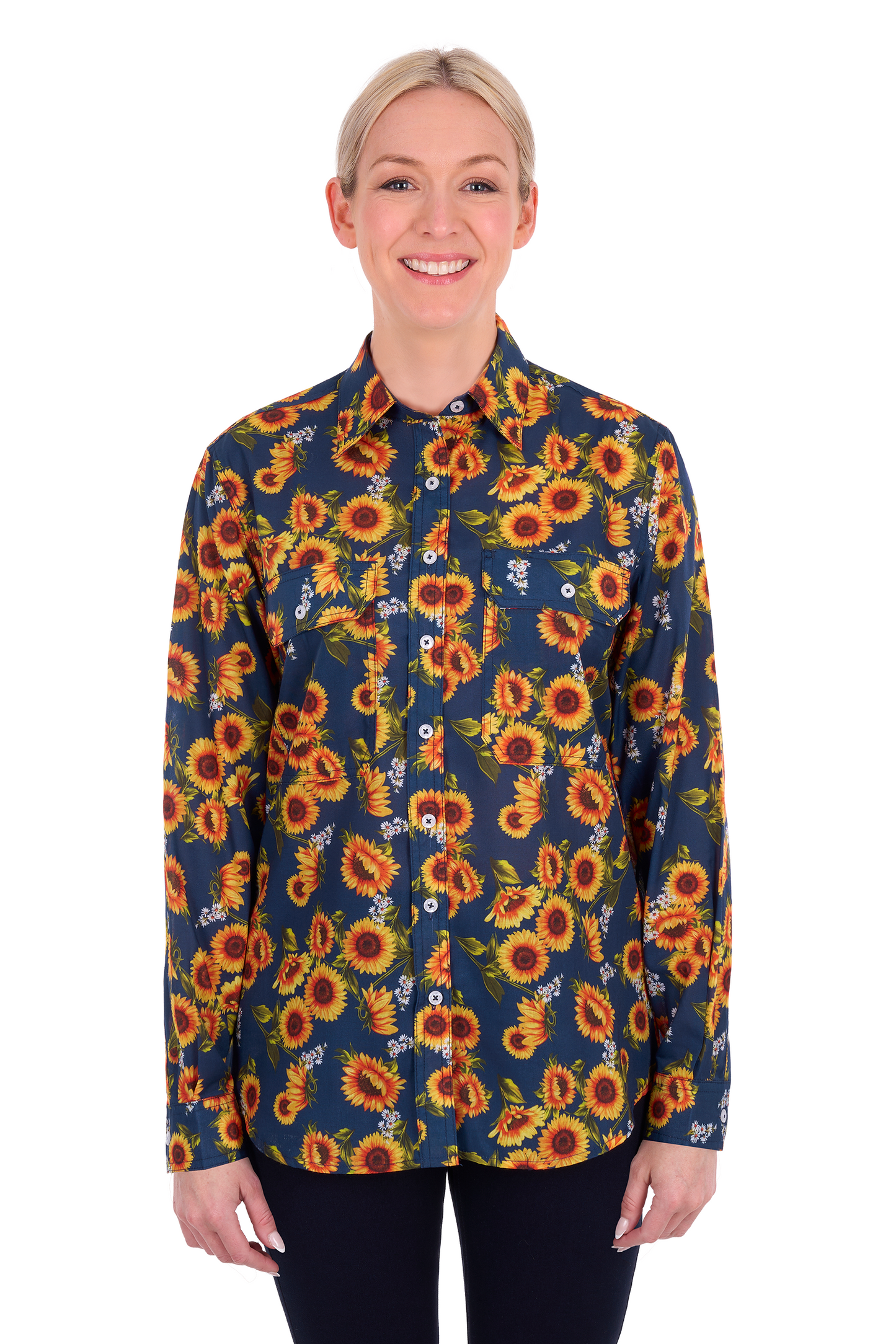 Hard Slog Womens Tabby Full Placket Long Sleeve Shirt