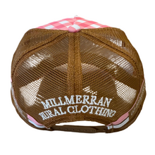 Load image into Gallery viewer, MRC Trucker Cap Pink Gingham Leather Patch