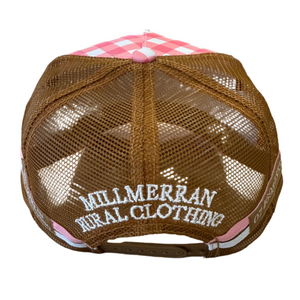 MRC Trucker Cap Pink Gingham Leather Patch