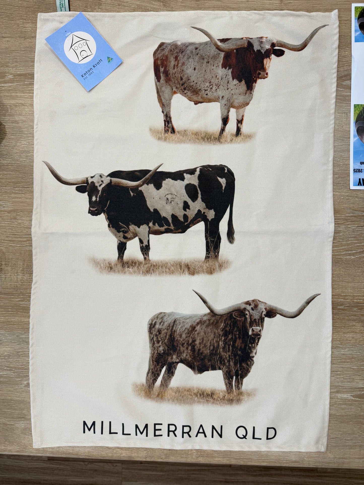 Australian Made Longhorn Tea Towel