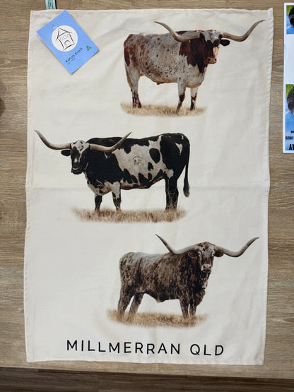 Australian Made Longhorn Tea Towel