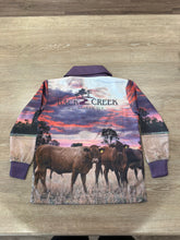Load image into Gallery viewer, Back Creek Kids Cattle Sunset Fishing Shirt