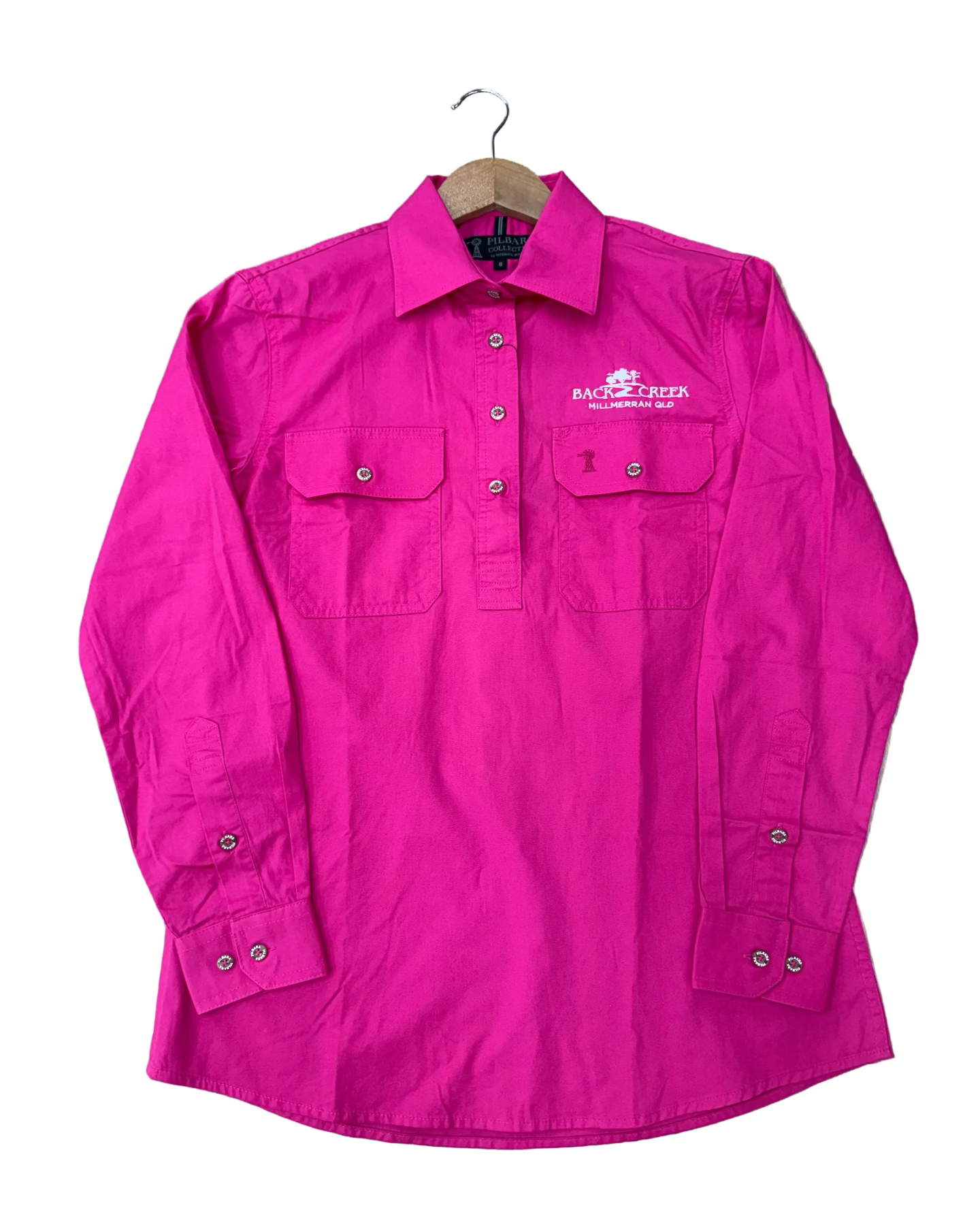 Back Creek Womens Closed Front Long Sleeve Shirt