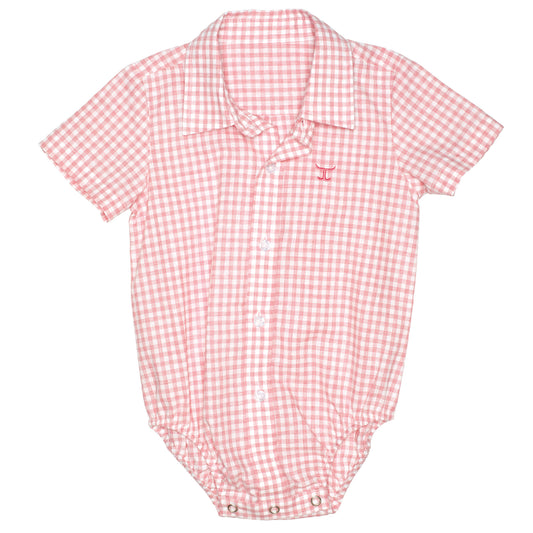 Just Country Infants Frankie Short Sleeve Full Button Jumpsuit Romper