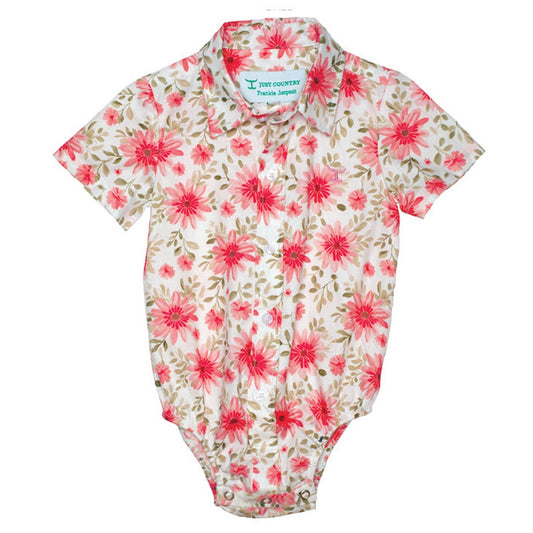 Just Country Infants Frankie Short Sleeve Full Button Jumpsuit Romper