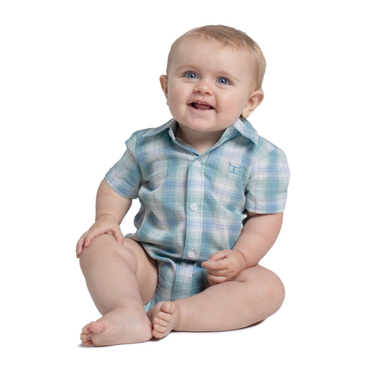 Just Country Infants Frankie Short Sleeve Full Button Jumpsuit Romper