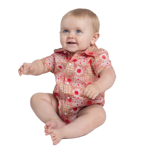 Just Country Infants Frankie Short Sleeve Full Button Jumpsuit Romper