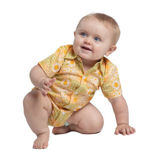 Just Country Infants Frankie Short Sleeve Full Button Jumpsuit Romper