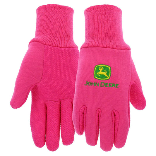 John Deere Light Duty Womens Pink Cotton Work Gloves