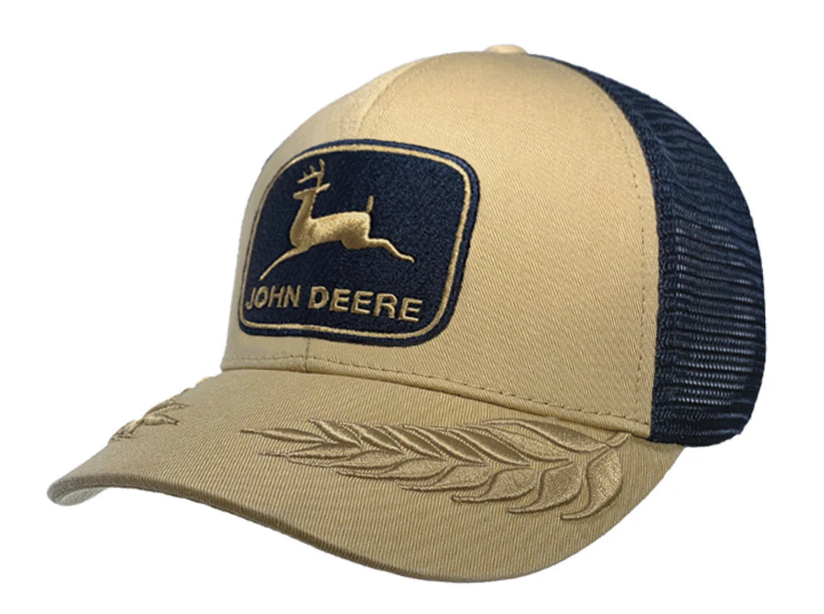 John Deere Adult Twill Mesh Trucker Cap with 3D Logo