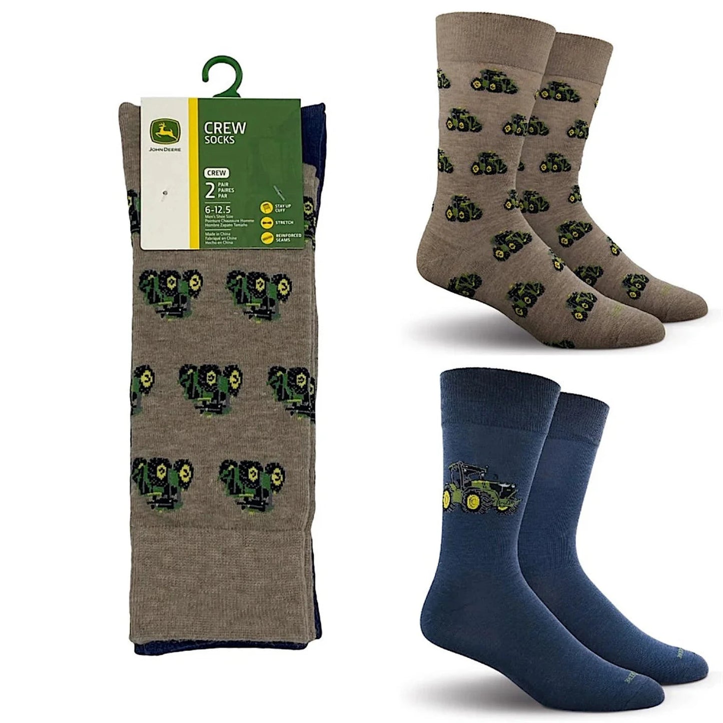 John Deere Crew Socks 2 Pack