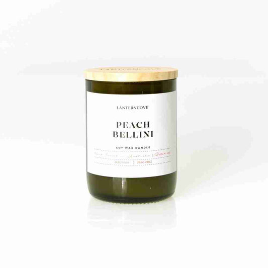 Lanterncove Jade 9 oz Soy Wax Candle Peach Bellini