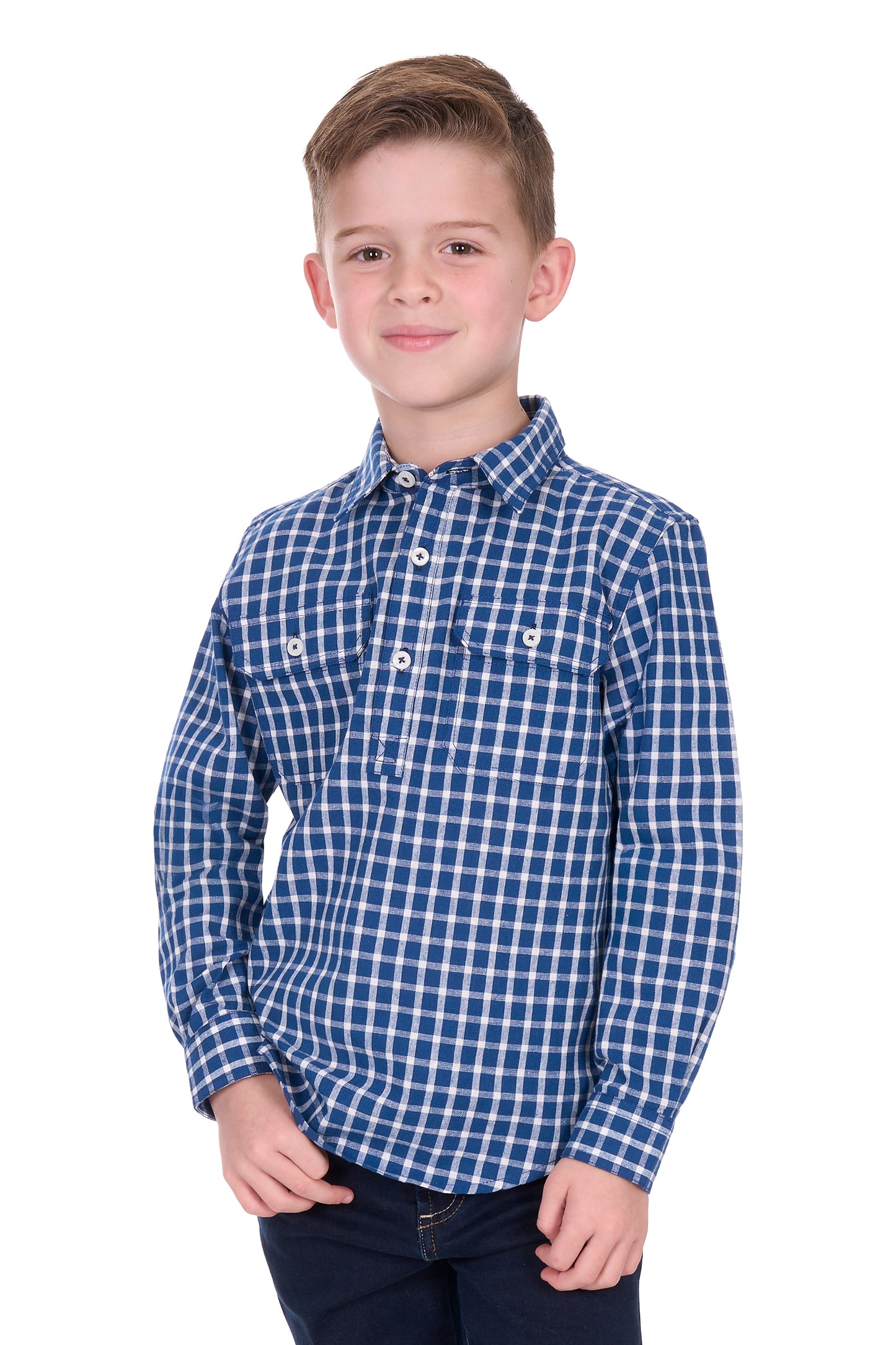 Hard Slog Kids Alden 1/2 Placket Long Sleeve Shirt