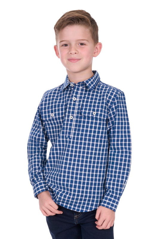 Hard Slog Kids Alden 1/2 Placket Long Sleeve Shirt