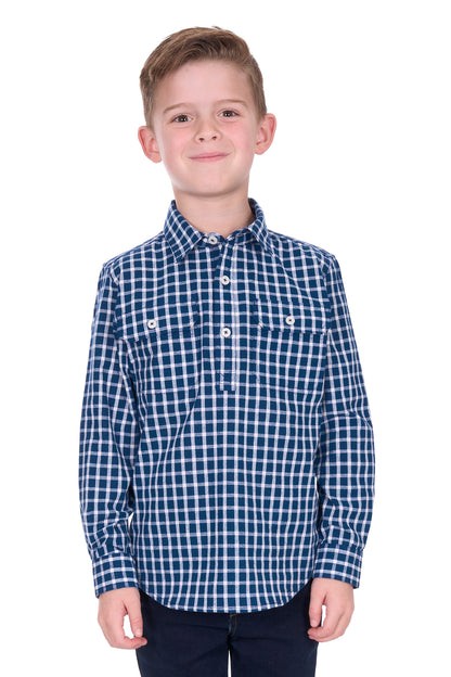 Hard Slog Kids Alden 1/2 Placket Long Sleeve Shirt
