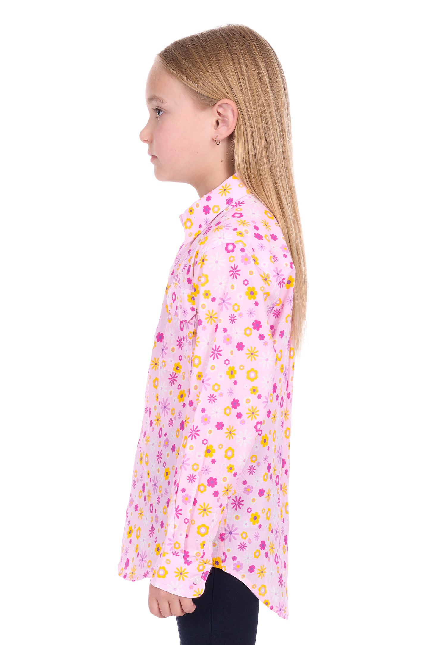 Hard Slog Kids Daisy 1/2 Placket Long Sleeve Shirt