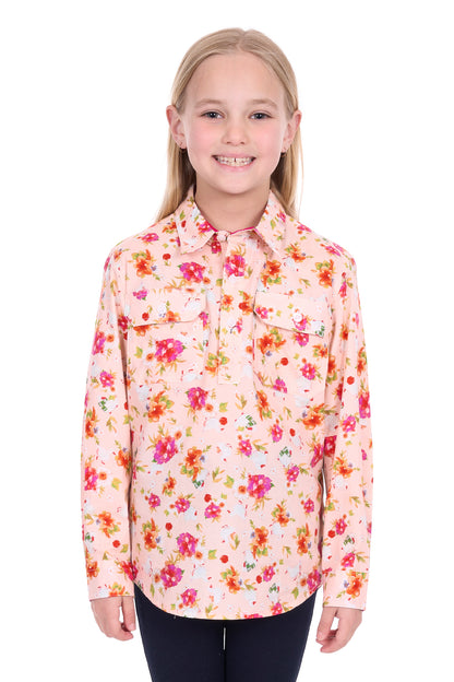 Hard Slog Kids Lily 1/2 Placket Long Sleeve Shirt